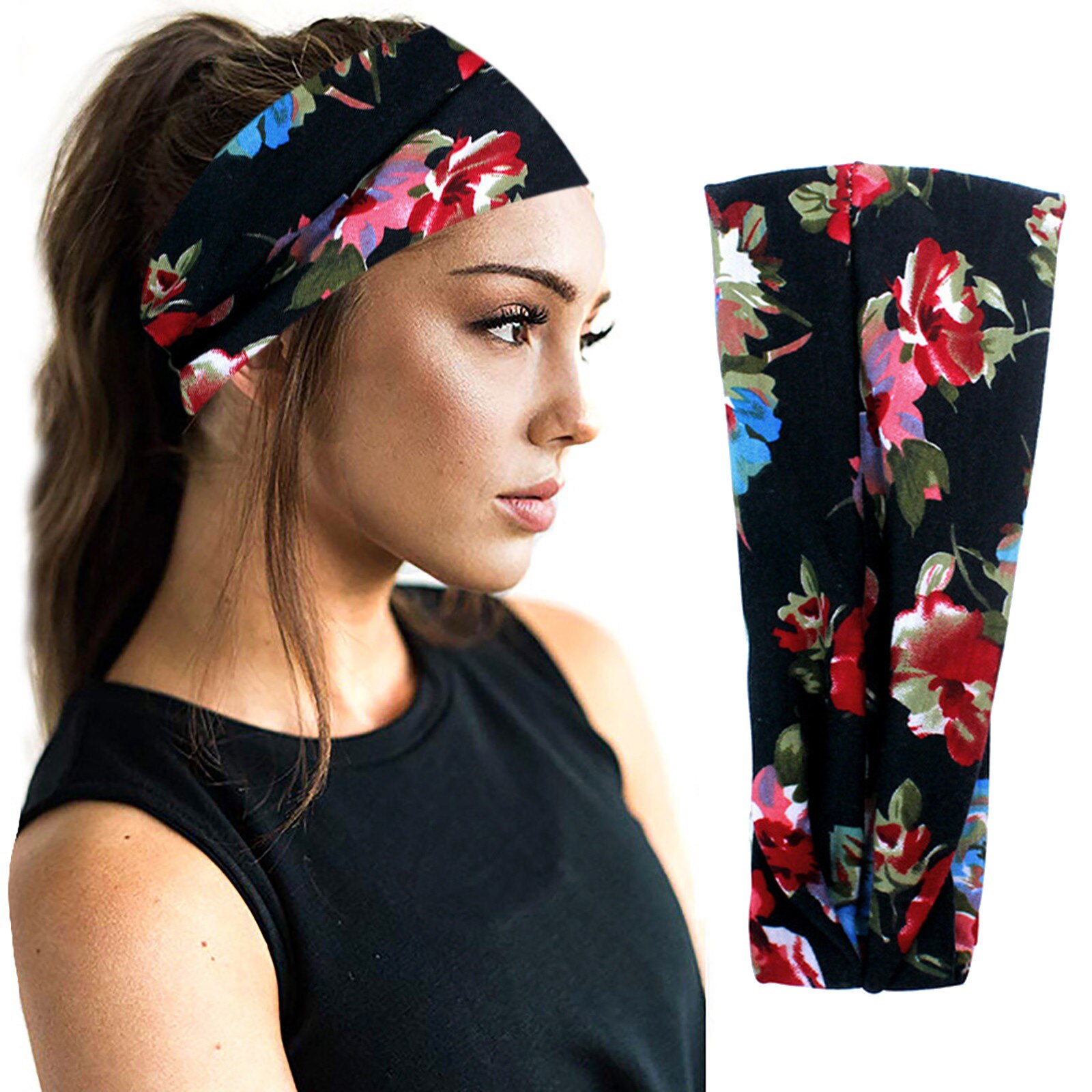 Yoga Zweet Hoofdband Vrouwen Sport Stretch Elastische Print Luipaard Print Dames Haar Accessoires Sport Hoofdtooi Повязка На Голову: Navy