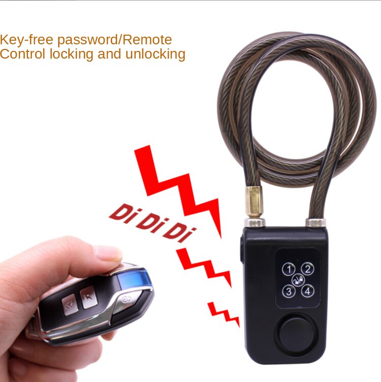 Wireless Remote Control Anti-theft Alarm Lock Electric Bike Bicycle Cycling Motorcycle Code Chain Lock
