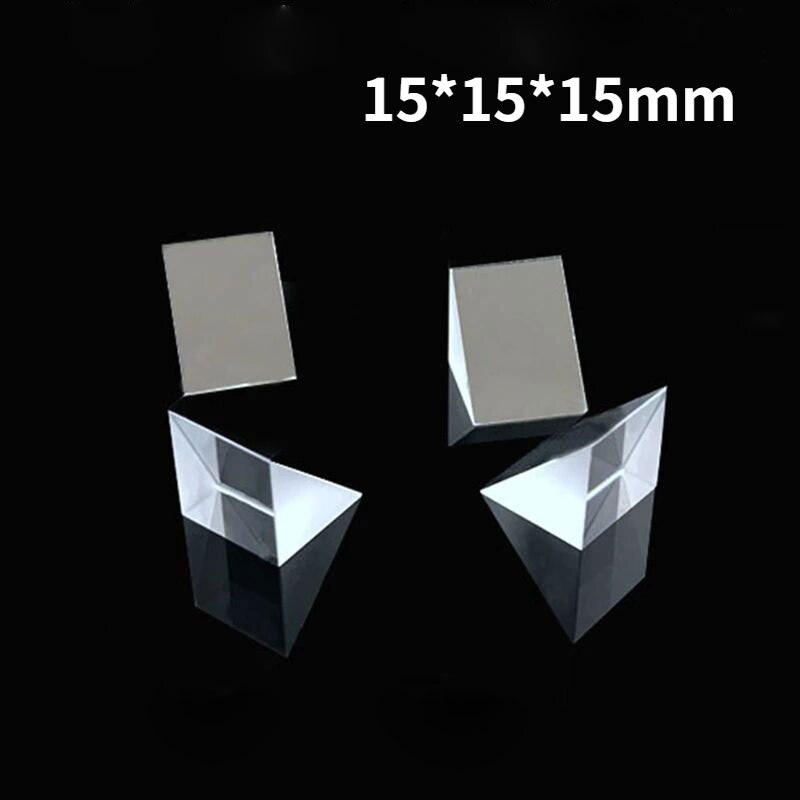 90 Degree Total Reflection Physical Experiment Ray Refraction of Optical Glass Right Angle Triangle Isosceles Prism 15*15*15MM