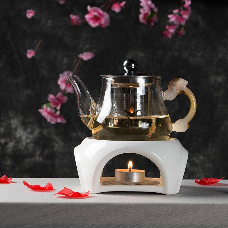 Japansk stil keramisk tekanna trivets alkohol stearinljus uppvärmning kaffe mjölk varmare teservis kruka hållare bas te panna tekokare spis