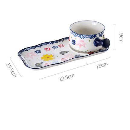 Plats de petit déjeuner créatifs avec la poignée bol en céramique ins vaisselle mignonne: A