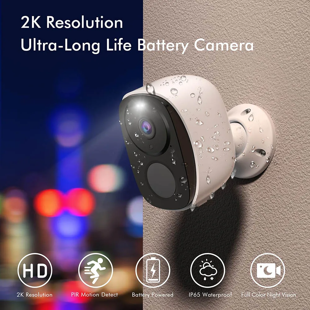 Draadloze Batterij Camera Wifi Buiten, Zonne-Energie Beveiliging Waterdicht Ip Cctv Indoor Ai Motion Detection Spotlight Sirene Alarm