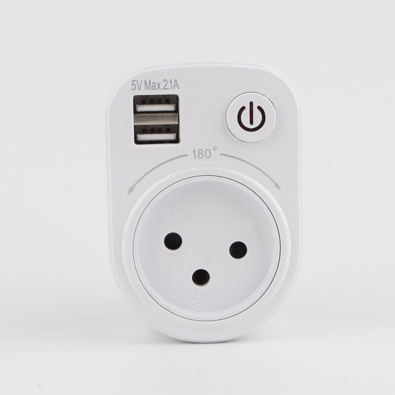 israel standard stikkontakt intelligent usb-svitsjing veggstrømforsyningsuttak 2.1a dobbel usb-ladede reiseuttak