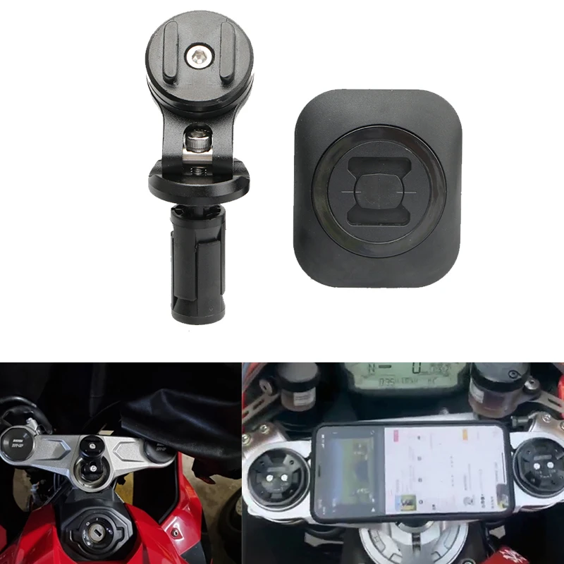 Uchwyt na telefon do mostka motocykla Trzy widelce z potrójnym otworem Uchwyt na telefon komórkowy Aluminiowy stojak na telefony komórkowe z nawigacją