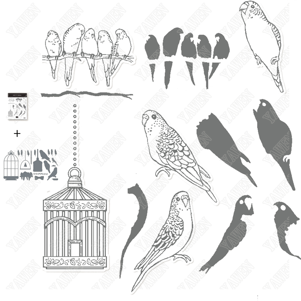 Matrices de découpe en métal et timbres, oiseau perroquet, artisanat de Scrapbooking, modèle d&#39;album Photo, décoration faite à la main, nouveauté 2022