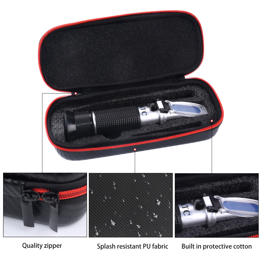 Sjokkboks oechsle brix refractomete 5-22%  vol 0 ~ 35%  brix 0 ~ 150 oe oechsle 0 ~ 30 kmw refractometer vin fruktjuice brygge