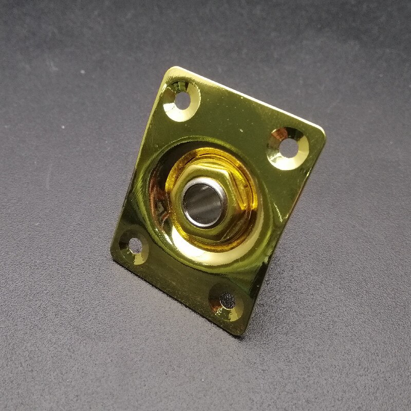 Firkantet plade guitar bas 1/4 output input jack stik til elektrisk guitar sort guld krom gutiar dele