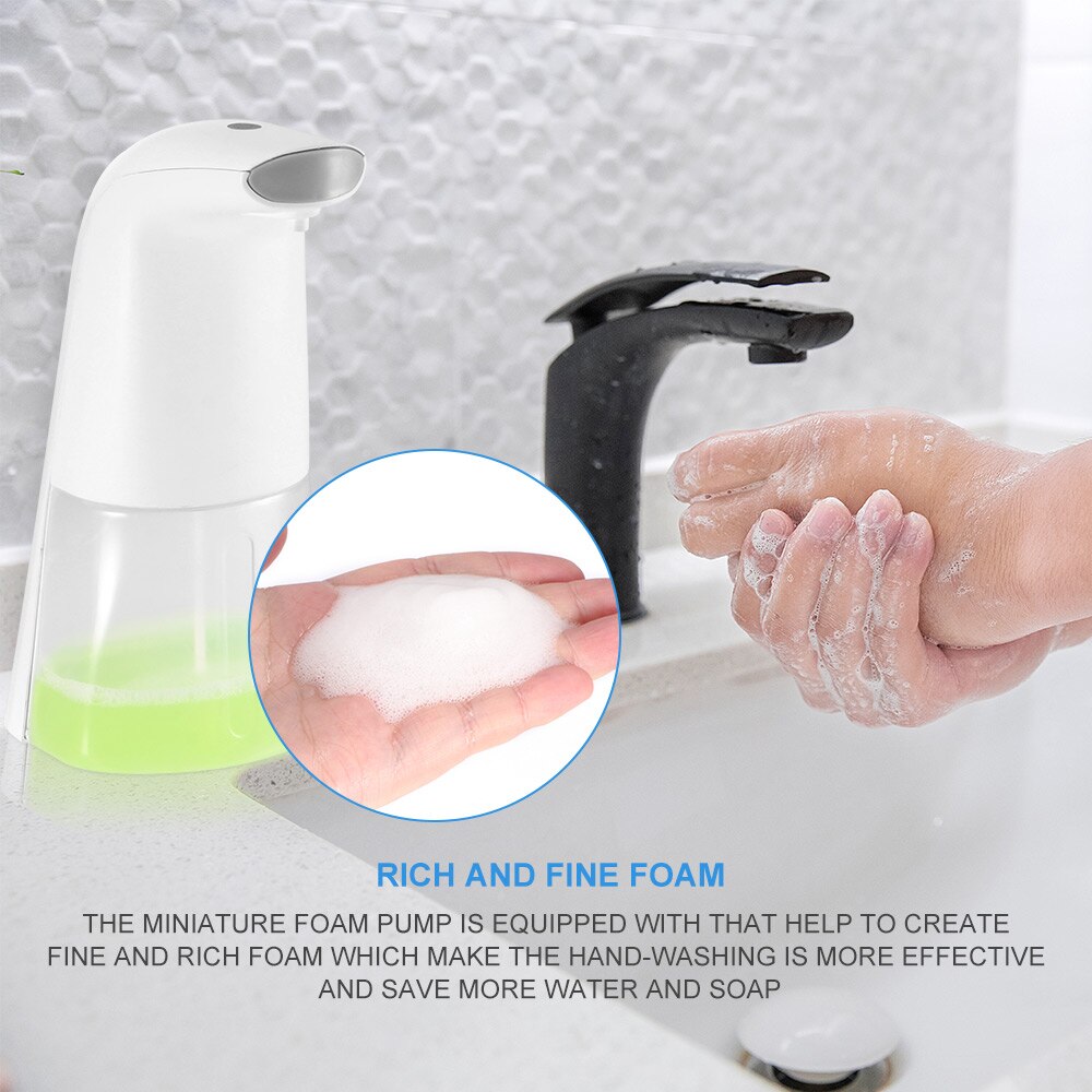 Automatic Foam Soap Dispenser Touchless Foaming Capacity Infrared Motion Sensor Hands-Free Soap Pump For Bathroom Kitchen 300ML