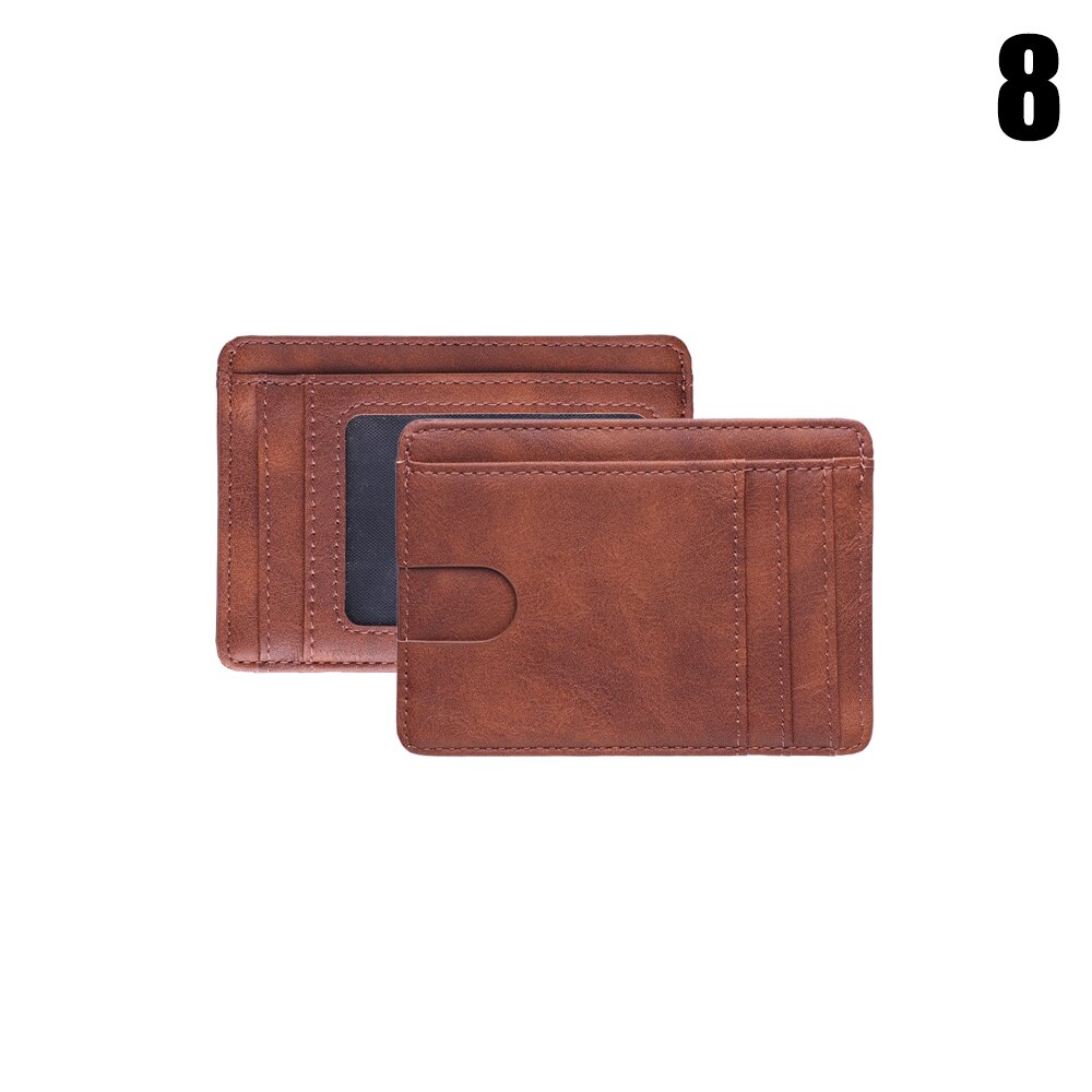 1PC PU cuir ID crédit porte-carte mince RFID blocage étui pour hommes femmes petit Mini carte sac cartes bancaires couverture: 8