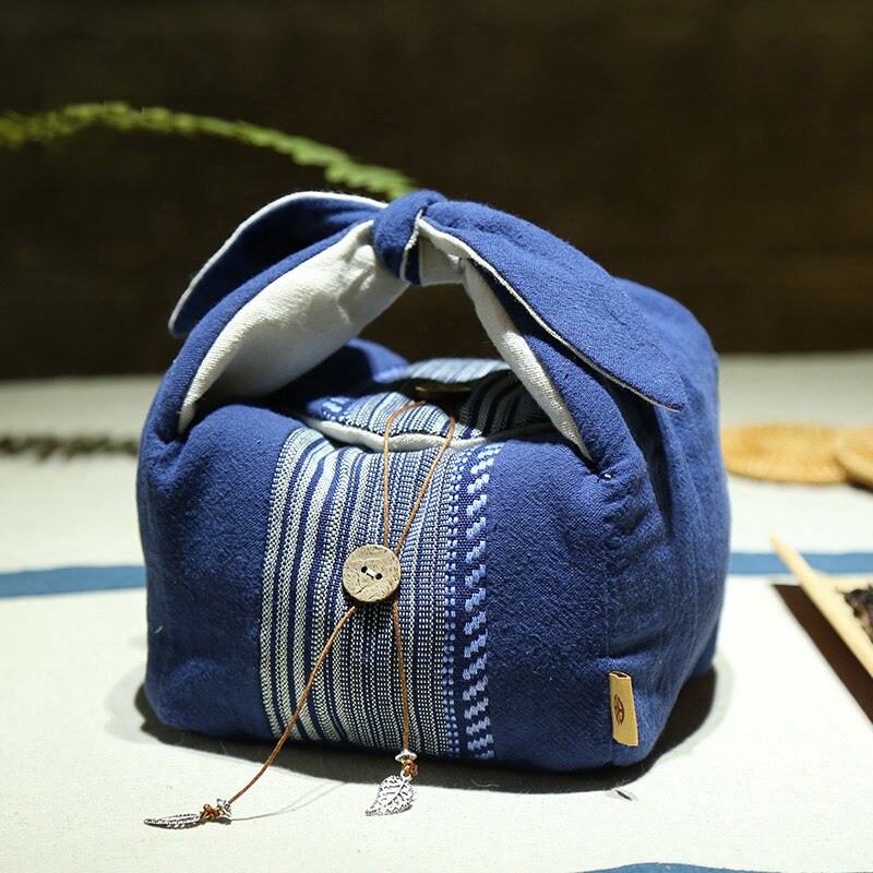 Japanese Style Portable Travel Tea Set Teaware Storage Bag For 1 Teapot 3 Teacup / 4 Tea Cups Outdoor Quick Cup Handbag Package
