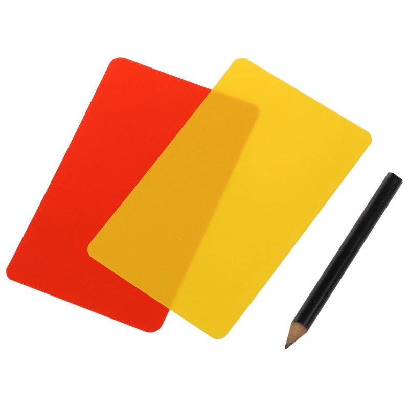Box for football match referee red and yellow cards