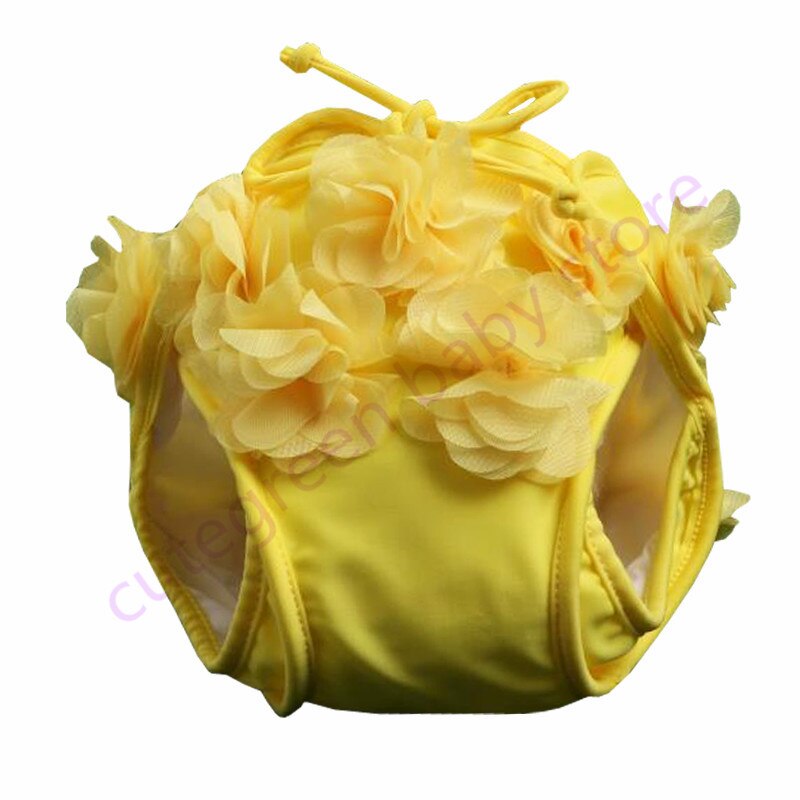 waterproof polyester baby swim diaper for girl;washable baby pool pant for swimming;reusable baby swimming nappy swimming diaper: Yellow / L