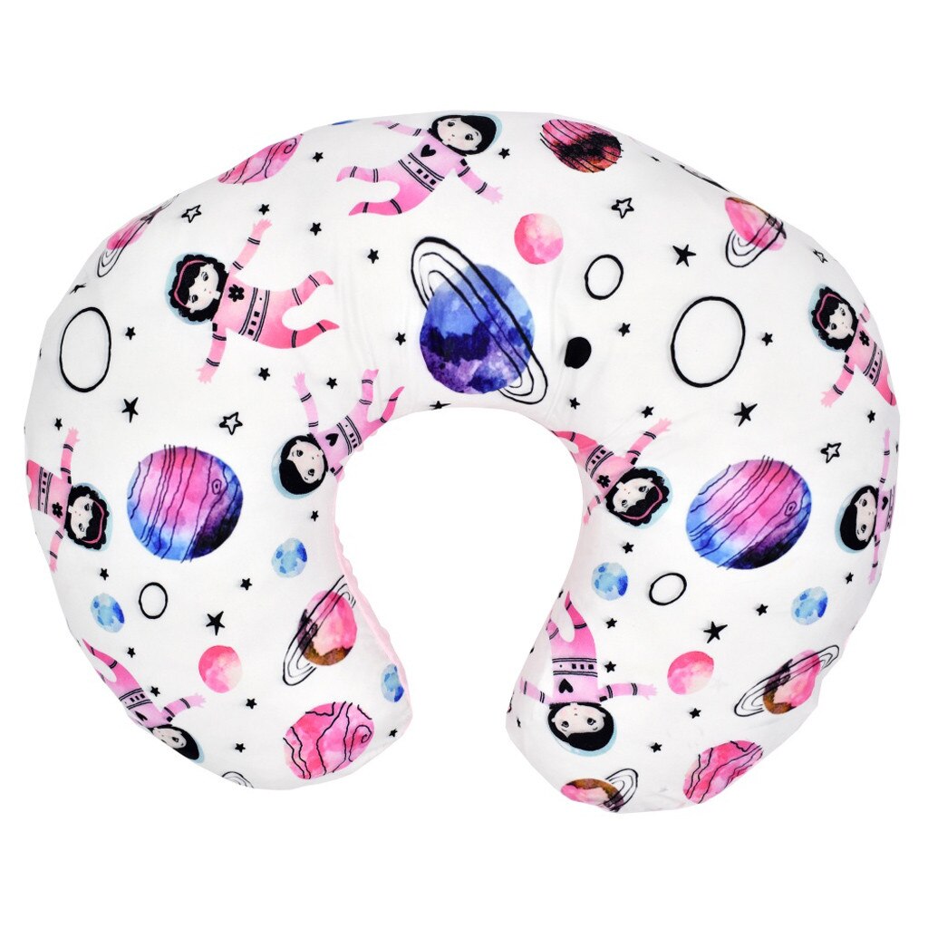 Minky-Fundas de almohada con estampado de flores para bebé, funda removible de almohada para lactancia: C