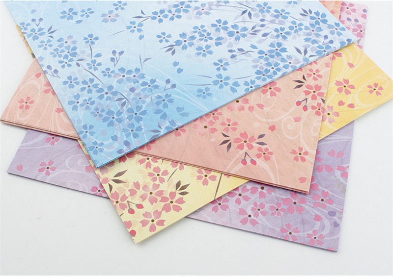 60Stck Bunte Origami Papier 15x15 cm Doppel Seite Falten Sakura Papiere freundlicher Handgemachte DIY Scrapbooking Handwerk Spielzeug