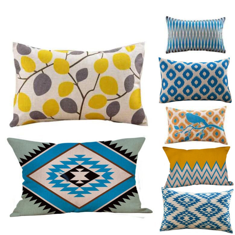 Kussensloop met geometrische print, café, woondecoratie, kussenhoezen, rechthoekig, eenvoudig element, funda almohada