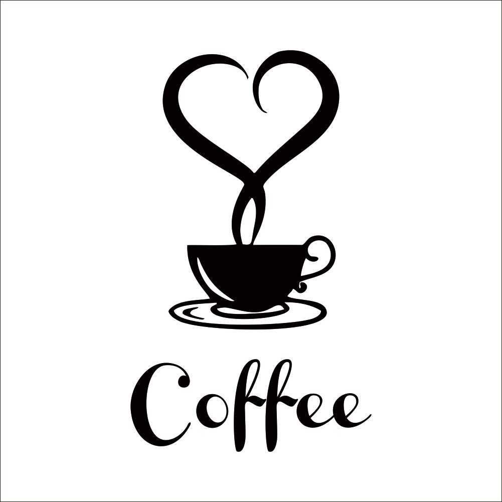 Coffee Cups Wall Stickers Beautiful Room Decoration Vinyl Art Wall Decals Adhesive Stickers Kitchen Coffee Shop Decor: MULTI