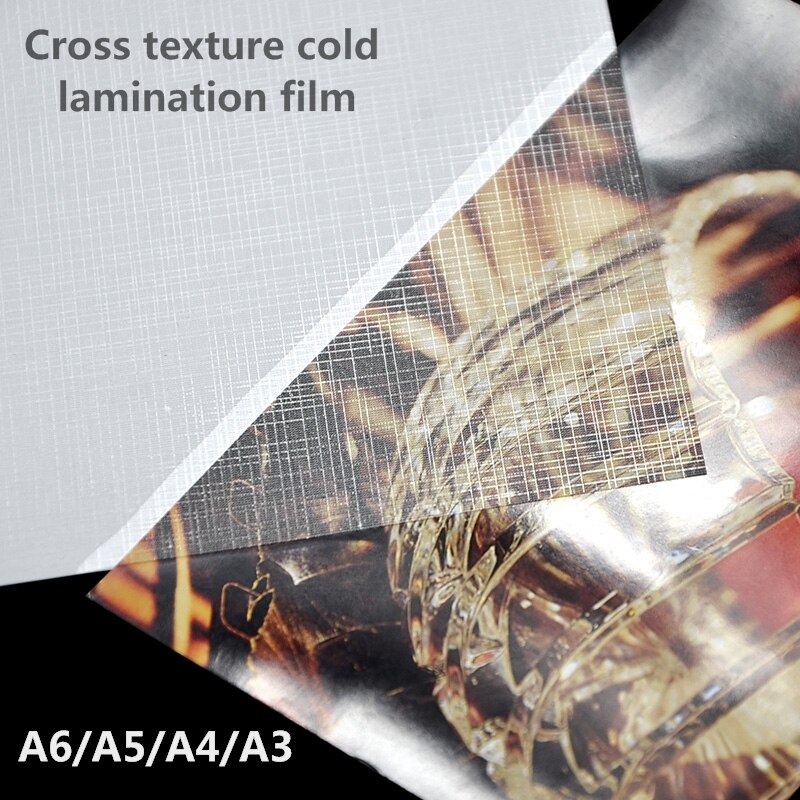 A6/a5/a4/a3 størrelse krydstekstur fototekstur kold lamineringsfilm til gør-det-selv
