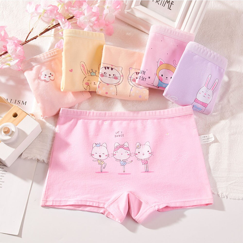 Ragazze mutandine bambini biancheria intima di cotone slip per bambini cartone animato corto 5 pz/lotto: M(90-105cm) 10-15kg