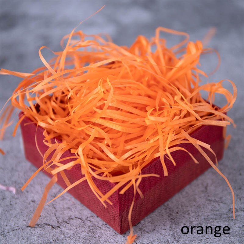 1 Bag Kleurrijke Golfsnit Papier Shred Raffia Geschenkdoos Filler Papiersnippers 20G Bruiloft Verpakking Party Accessoires: Oranje