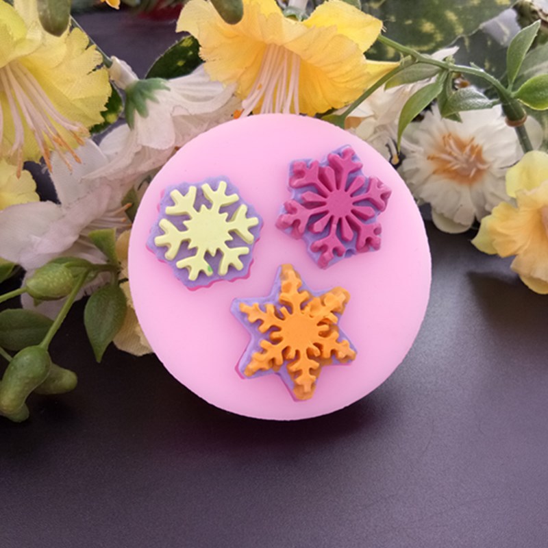 3d julesnefnug blomst silikone sæbeforme bageform til cupcake chokolade sæbe 3d fondant kage dekorationsværktøj