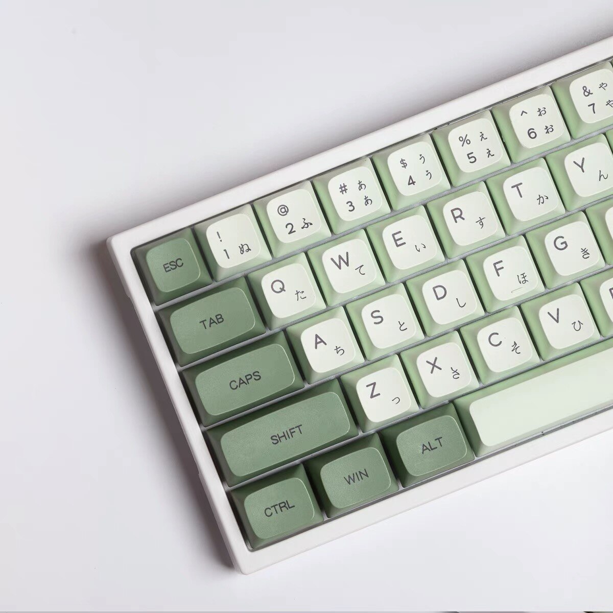 white and green color XDA profile keycap 124 dye sublimated Filco/DUCK/Ikbc MX switch mechanical keyboard keycap PBT Keycaps