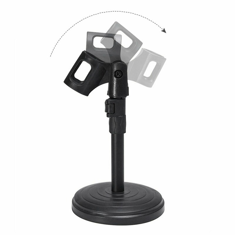Foldable Desk Table Microphone Clip Table Mic Monopod Stand Adjustable with Clips