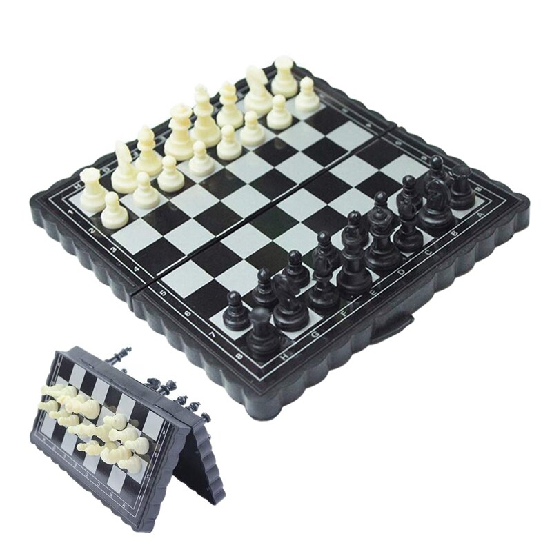 5x5 Inch Chess Portable Plastic Folding Board With netic Chess Game Mini Chess Set Puzzle Party Family Event: Default Title