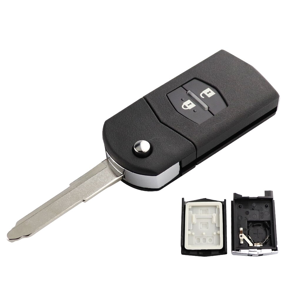 YIQIXIN Remote Key Case Fob Shell Flip Folding 2/3/4 Button For Mazda 2 3 5 6 M6 MX5 CX5 CX7 CX9 RX8 With Uncut Blade Head Cover: 2BT Big Set