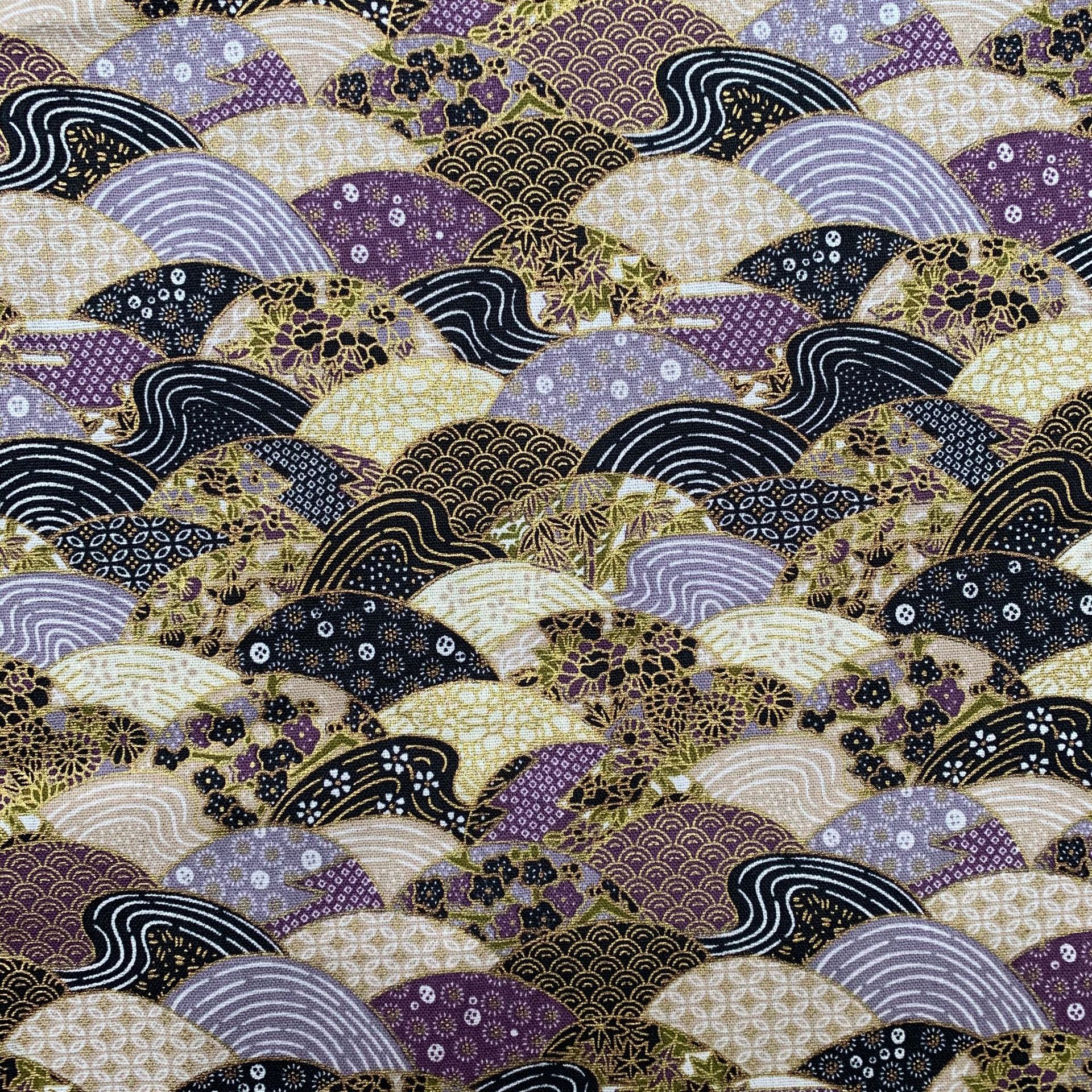150x100cm Wave ripple Prints bronzing Cotton Fabri... – Grandado
