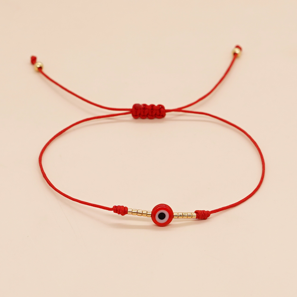 Go2Boho-Pulseras con dijes de cadenas multicapa para hombre y mujer, pulsera de la suerte con cuentas de mal de ojo, cuerda roja, de joyería hecho a mano: Verde Dragonly