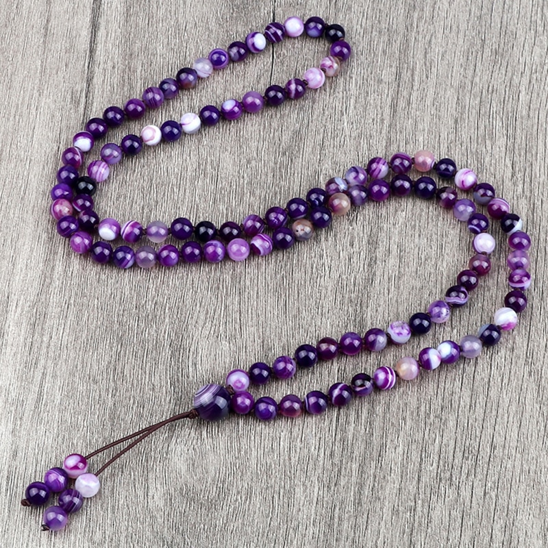 9 herrenarmbänder in verschiedenen stilen , 6mm natürliche blaue und violette achat-onyx-steine , 108 mala-ketten und -armbänder für damen