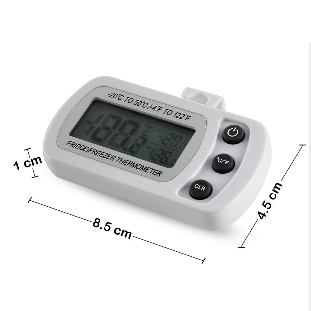 Asypets Kamer Reptielen Doos Thermometer Koelkast Thermometer Digitale Vriezer Met Grote Lcd Display Waterdicht-25: white