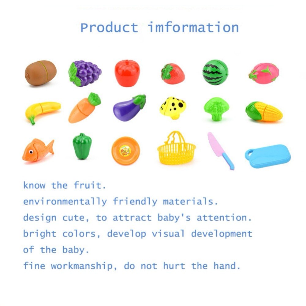 Baby Plastic Snijden Groenten en fruit Educatief Simulatie Voedsel Pretend Play Set Baby Keuken Interessant Speelgoed
