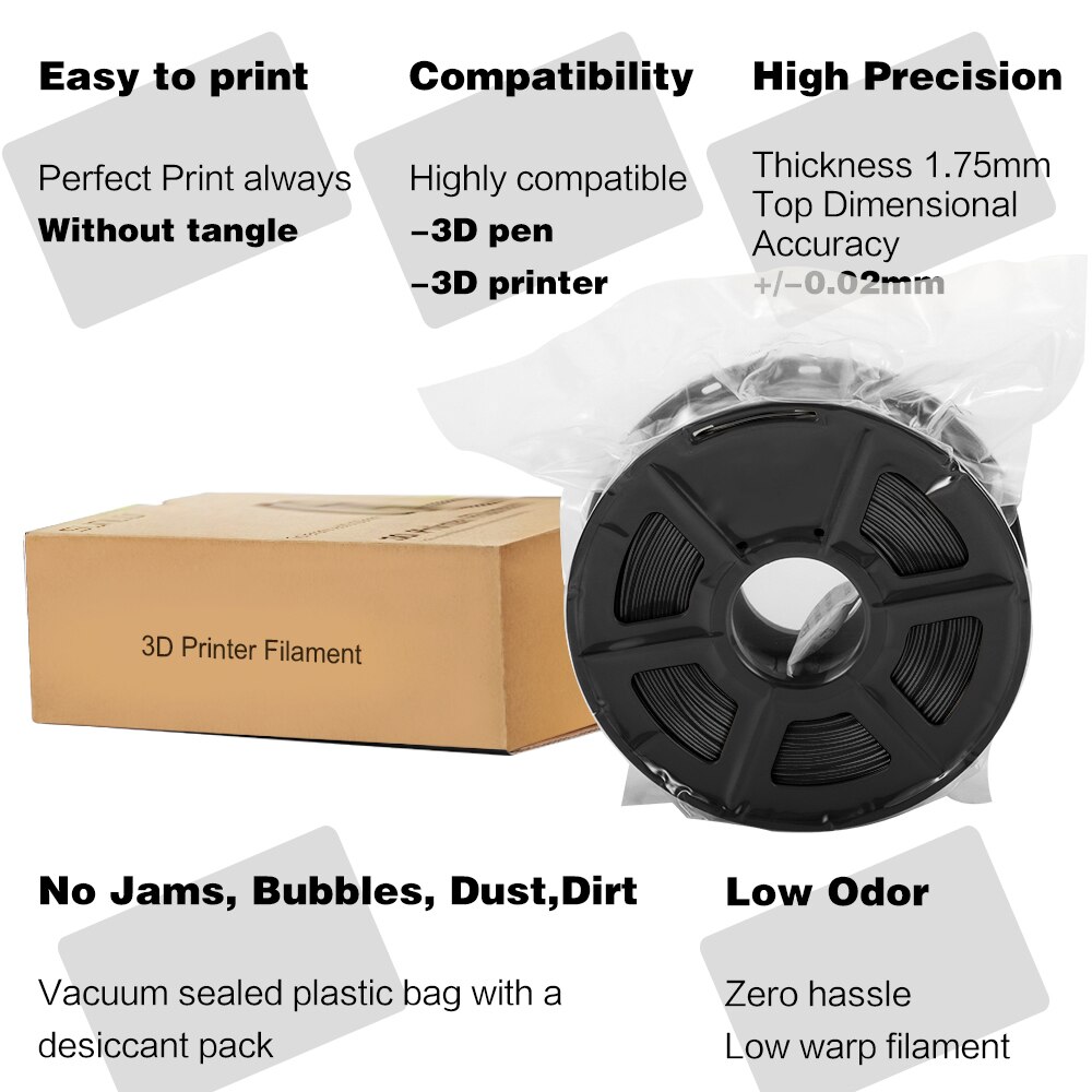 Enotepad ABS 3D Drucker Filament 1,75mm 3D Druck Filament Niedrigen Geruch dimensional Genauigkeit +/-0,02mm (1KG) keine toxischen Material