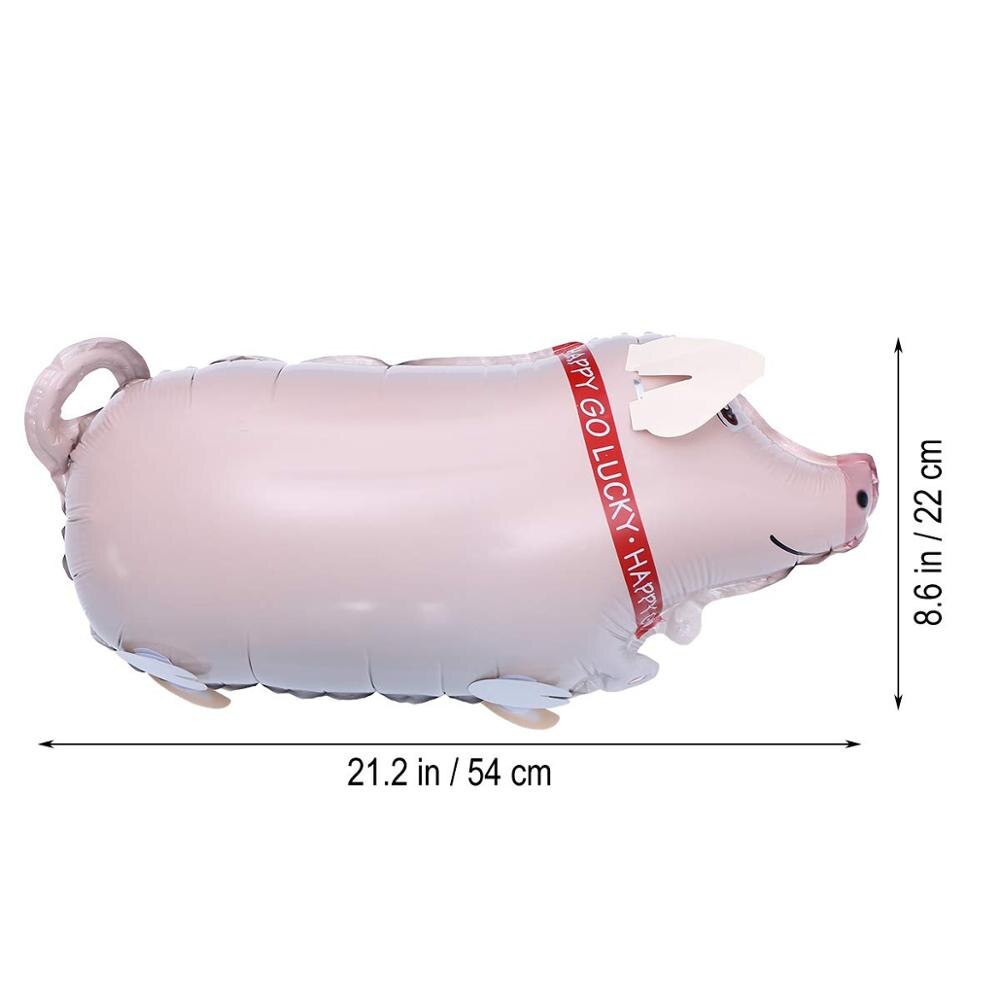 Chodzące zwierzę balon z helem dla dzieci artykuły do dekoracji na imprezę uroczy pies/dinozaur balon foliowy na urodziny i bociankowe zabawki prezentowe: Pig