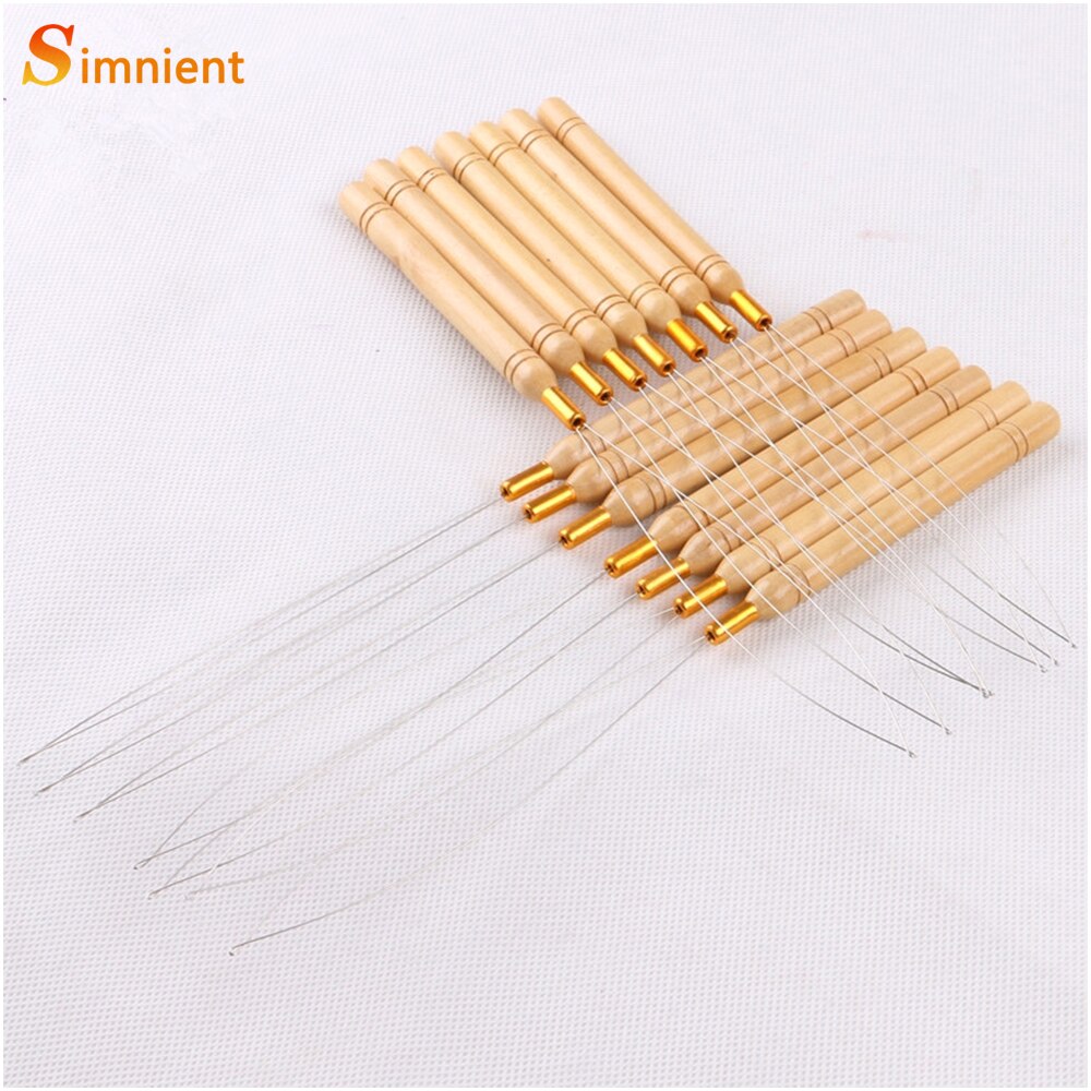 Extensiones de Cabello Micro anillos conexiones cuentas enhebrador de aguja alambre gancho de extracción herramienta utilizada para cabello humano extensión de plumas