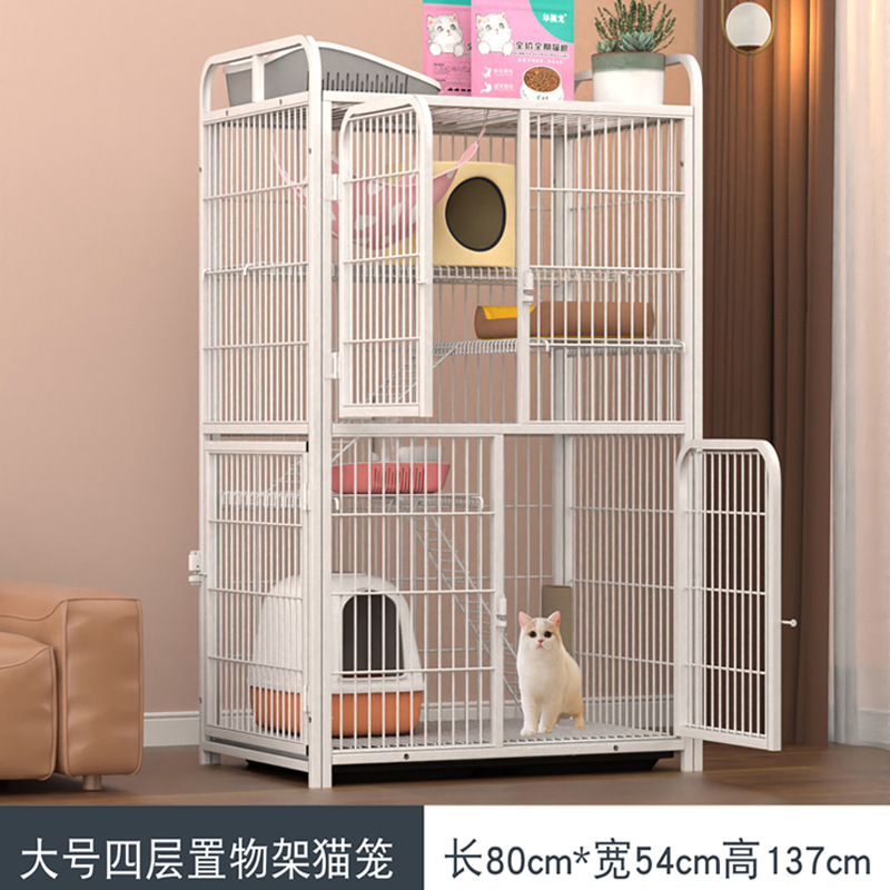 Jaula para gatos Villa Tres pisos Super Free Space Jaula para gatos Casa para mascotas de lujo Productos para mascotas: BLANCO