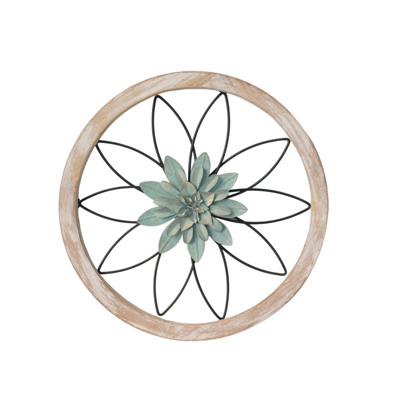 2025 landelijke wanddecoratie Woonkamer Entree Retro Wanddecoratie Muurhangend Houten Frame Bloem Wanddecoratie: Licht Groen