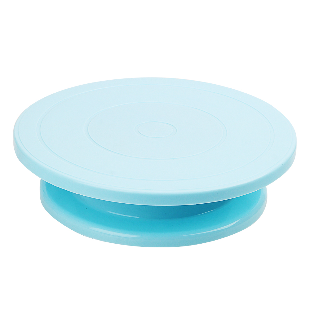 Rotating Cake Plate Round Cake Decorating Rotary Table Cake Swivel Base Turntable Stand Kitchen Baking Tool: Blue