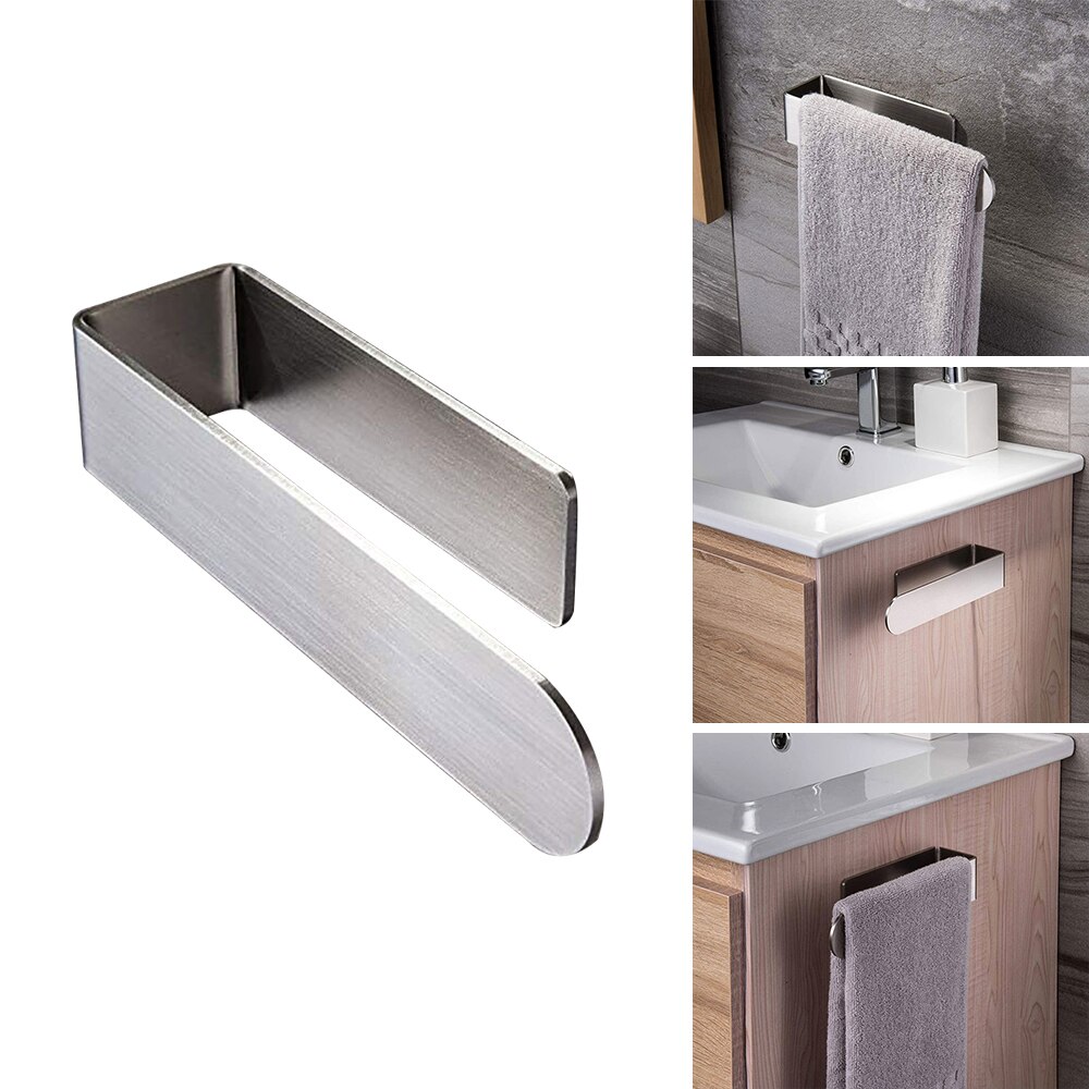 Bath Towel Holder Bathroom Towel Bar Wall Mounted Towel Rack Hanger Single Hook Dual Towel Racks Stainless Steel Bath Tool