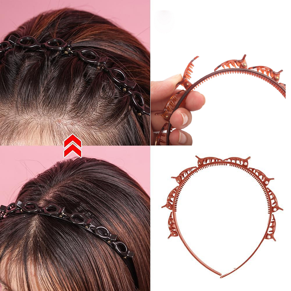 Bandas de doble capa para mujer, banda para el pelo, tira de doble capa, horquilla, herramienta de peluquería, accesorios para el cabello