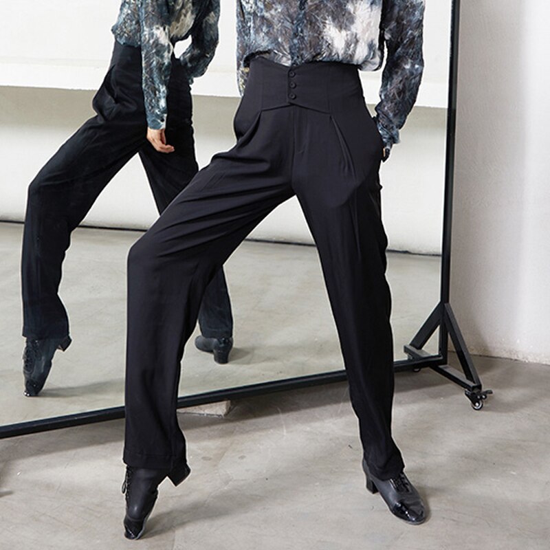 Latein tanzen Hosen männer Standard Latein tanzen Praxis Tragen Kordelzug Taille Ballsaal Hosen Salsa Leistung Kostüm DNV14153