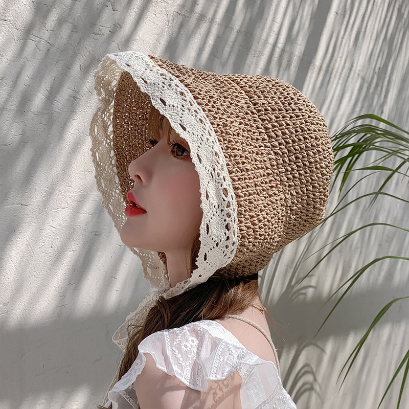 Seaside Sunshade Large Brim Flat Top Straw Sun Hat