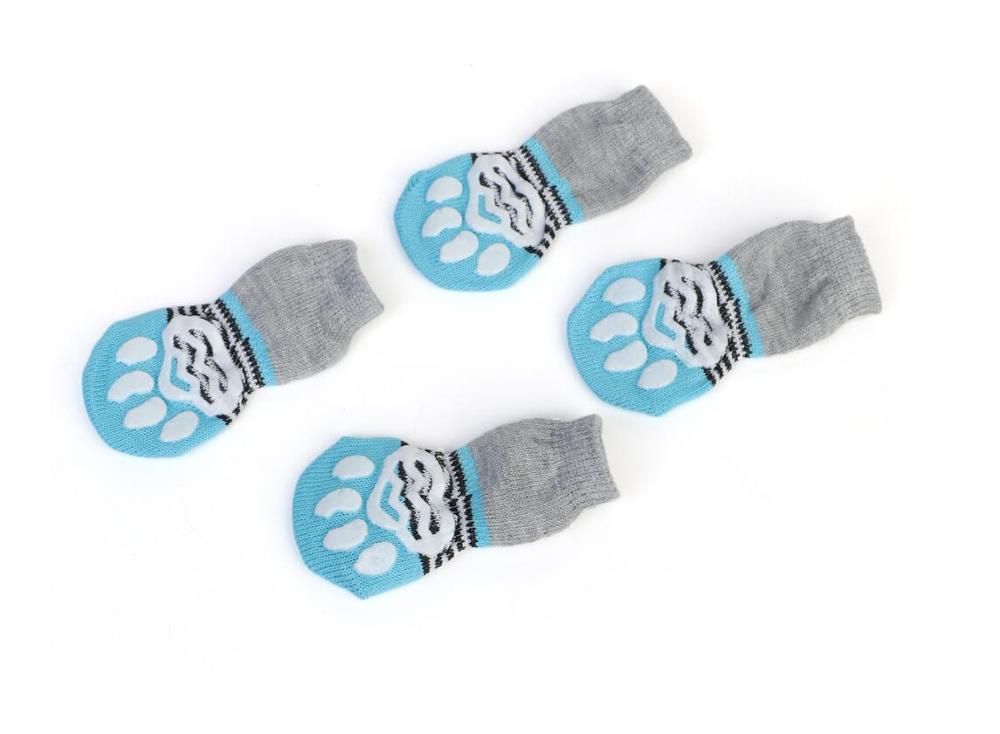 Winter Hond Schoenen Anti-Slip Gebreide Sokken Kleine Honden Kat Schoenen Chihuahua Dikke Warme Poot Protector Hond Sokken booties Accessoires: Grijs / M