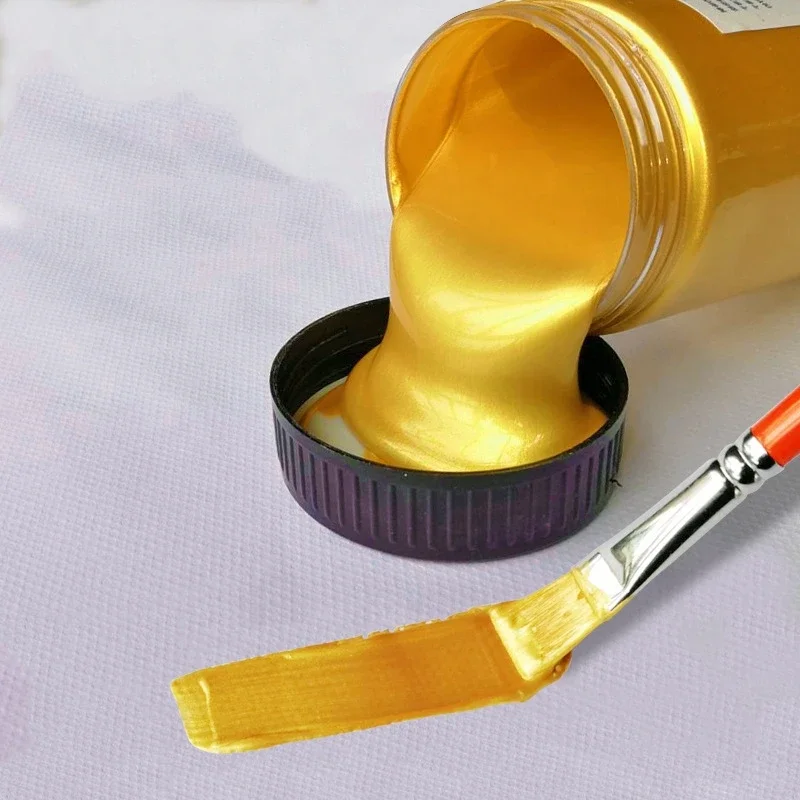 Pintura acrílica 60/300ml Metal oro plata cobre yeso muñeca goteo pegamento gancho pasta hecha a mano pigmentos D IY