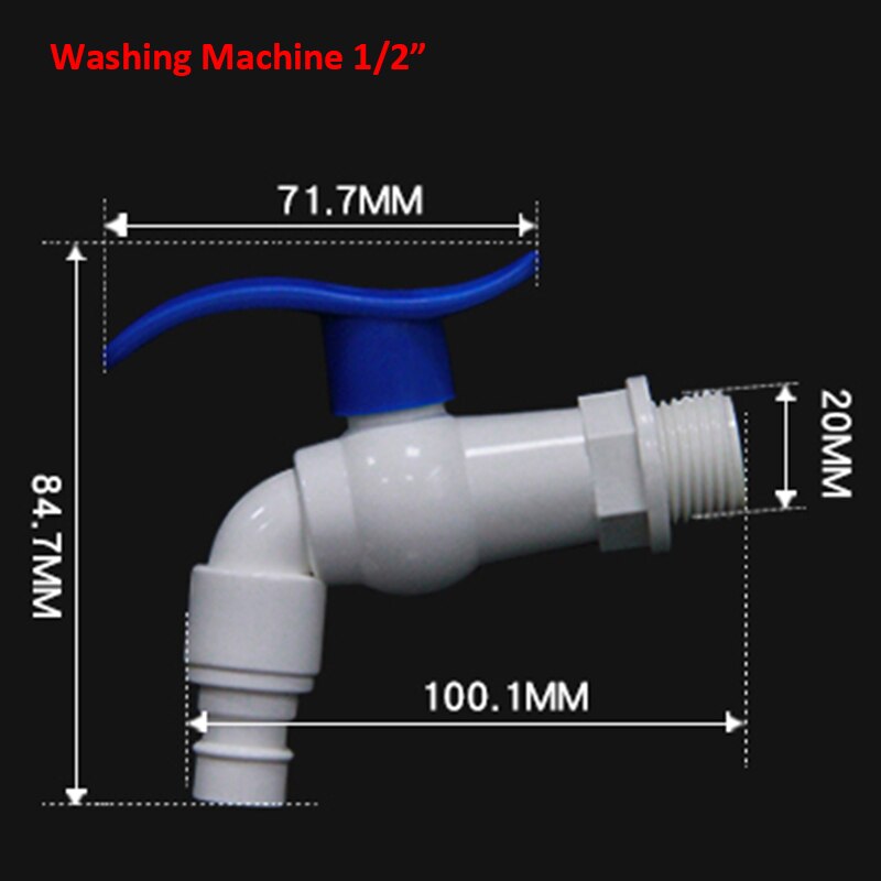 PVC Pipe Fitting - 1/2" 3/4" Faucet Kitchen Garden Washbasin bathroom Washing Machine Plastic Threaded Tap Plumbing Accessories: 1I2 In Wash-Machine