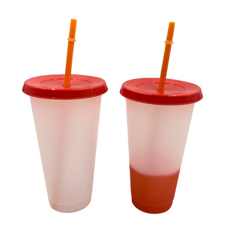 1pc återanvändbara färgbytande kalla koppar pp tumlare med lock blod vampyr fest kopp hemsökt hus dricka halloween magiska koppar 700ml: Röd