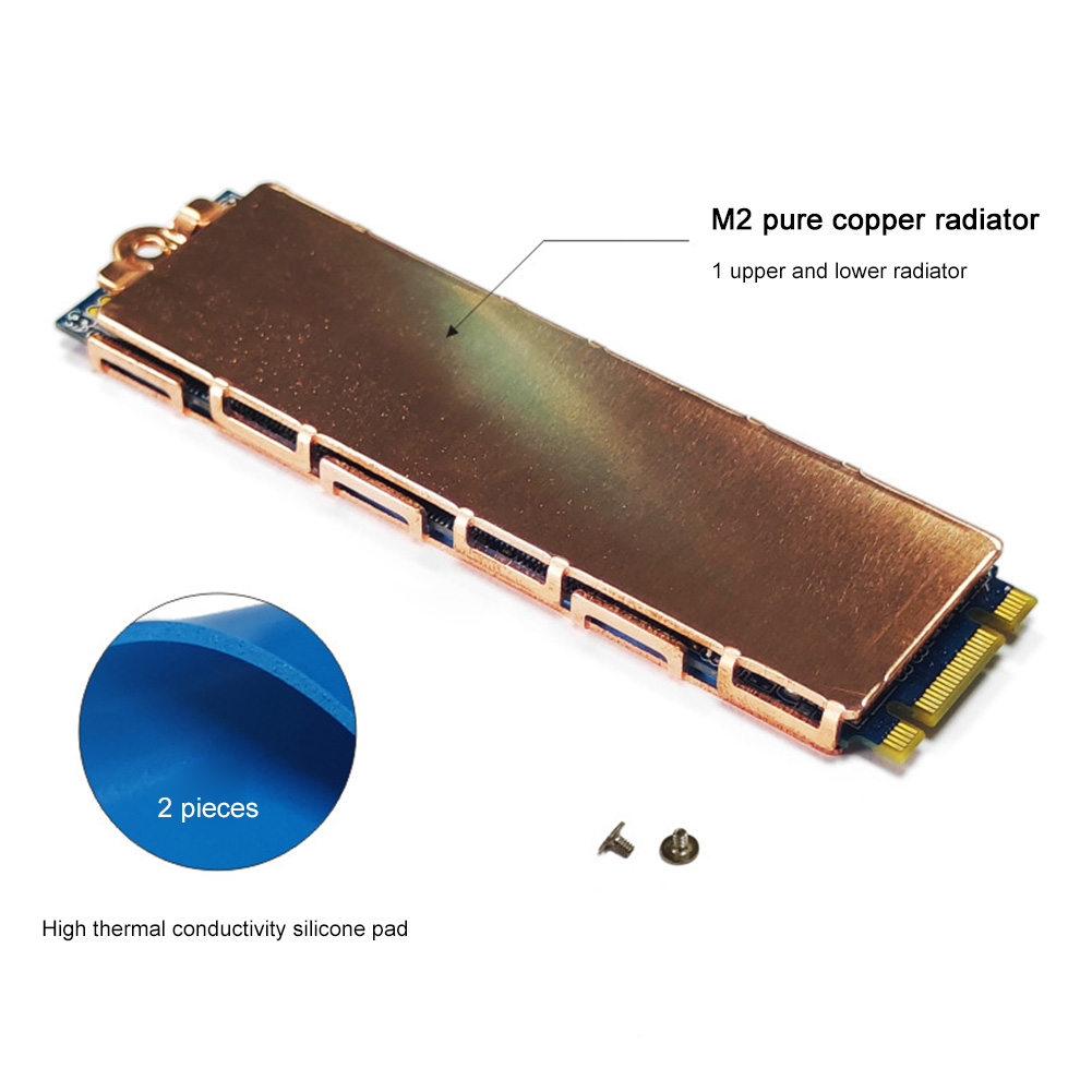 Koperen Ssd Koeler Met Thermische Siliconen Pad Metaal Ssd Koeling Koellichaam Vervanging Onderdelen Enkele/Dubbelzijdige Laptop Accessoires