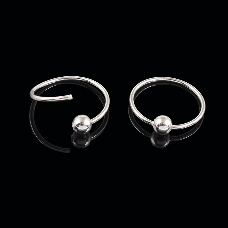 Echt 925 Sterling Zilveren Piercing Ronde Tepel Ring 20G Buitendiameter 8 10 12 Mm Wenkbrauw Piercing Sieraden mode-sieraden