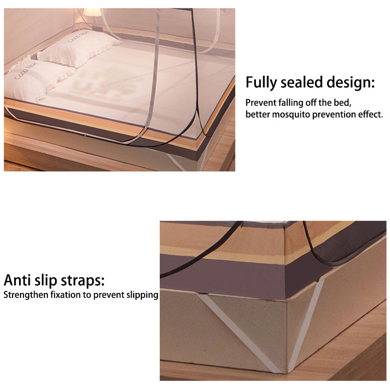 180 x 200 cm Moskitonetz 360 ° Schutz, faltbar, voller Boden, großer Platz, Moskitonetz, Reißverschluss, Doppeltür-Zelt